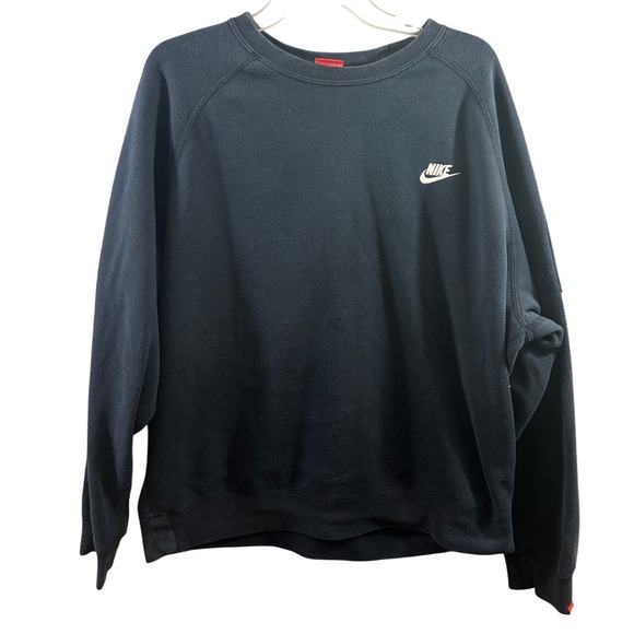 Nike XXL Pullover Sweatshirt Black Long Sleeve Crew Neck with Pocket Mens - Picture 1 of 8